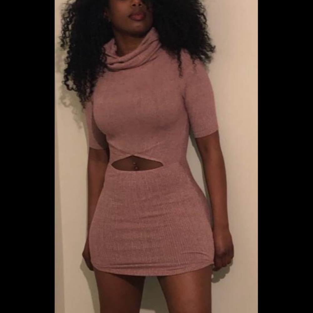 Peek a boo ribbed dress